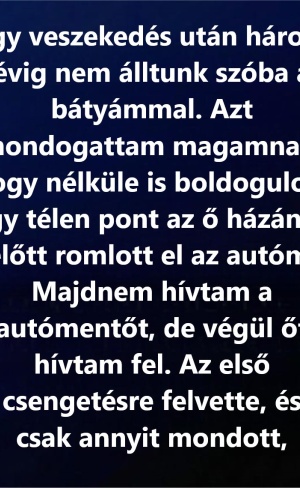 Minden egy lerobbant autóval és három év csenddel kezdődött, majd egy téli estén ért véget, amikor a köztünk húzódó folyosó végre bezárult.