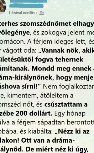 Adtam 200 dollárt a várandós szomszédomnak, mert megsajnáltam. Akkor még nem tudtam, hogy ezzel csak a férjem titkának elejét látom.