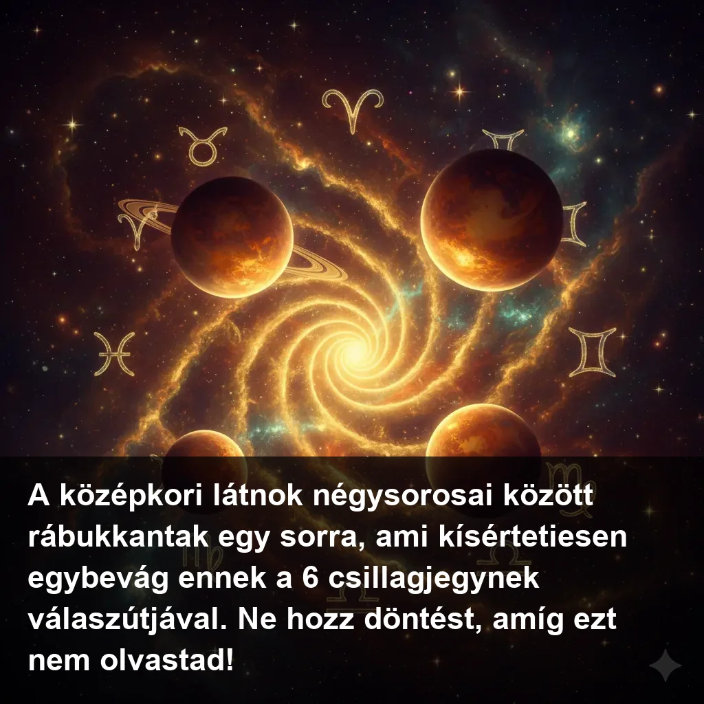 A középkori látnok négysorosai között rábukkantak egy sorra, ami kísértetiesen egybevág  ennek a 6 csillagjegynek válaszútjával. Ne hozz döntést, amíg ezt nem olvastad!