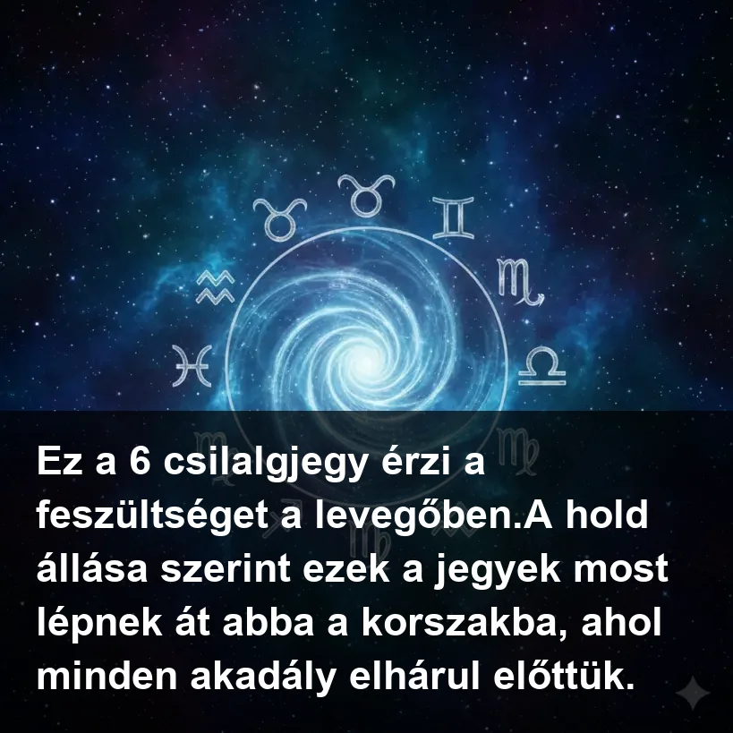 Ez a 6 csilalgjegy érzi a feszültséget a levegőben.A hold állása szerint ezek a jegyek most lépnek át abba a korszakba, ahol minden akadály elhárul előttük.