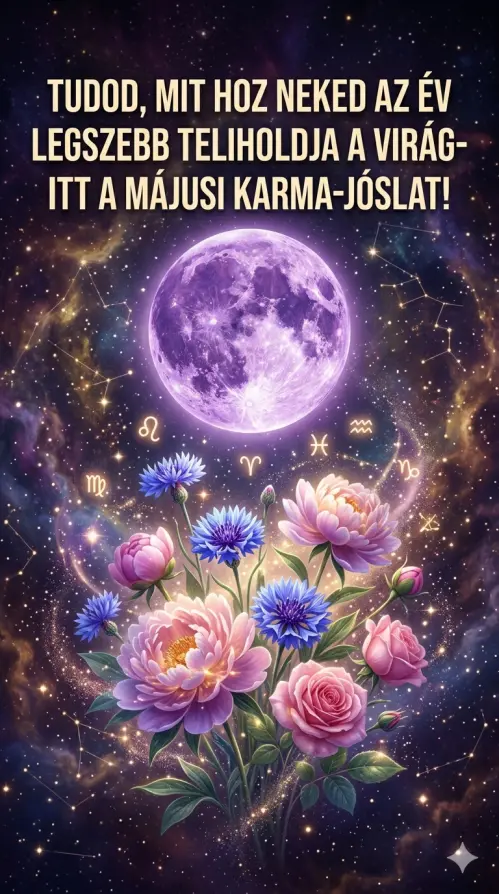 Hamarosan itt van! Tudod, mit hoz neked az év legszebb teliholdja a Virág-hold? Itt a májusi Karma-jóslat!